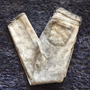 Gray acid washed Vince skinny jeans